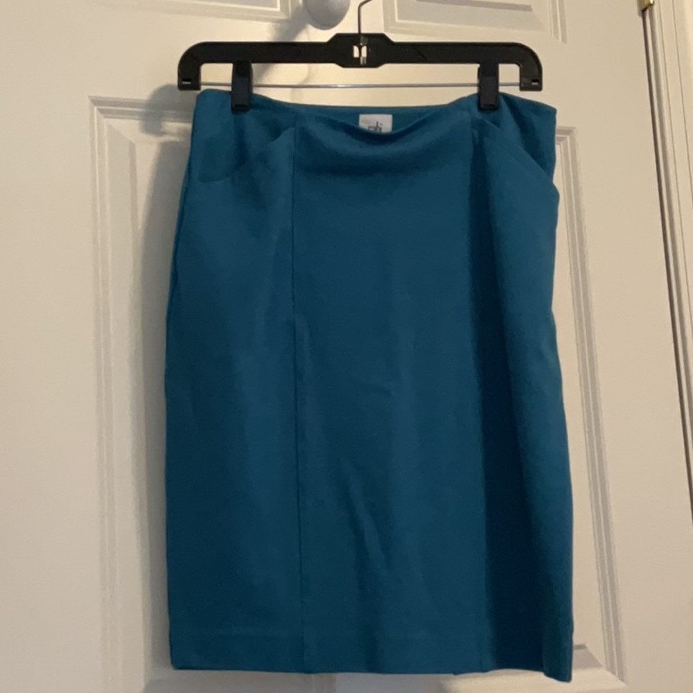 CAbi Sigourney Pencil Skirt Pacific Blue Size 2